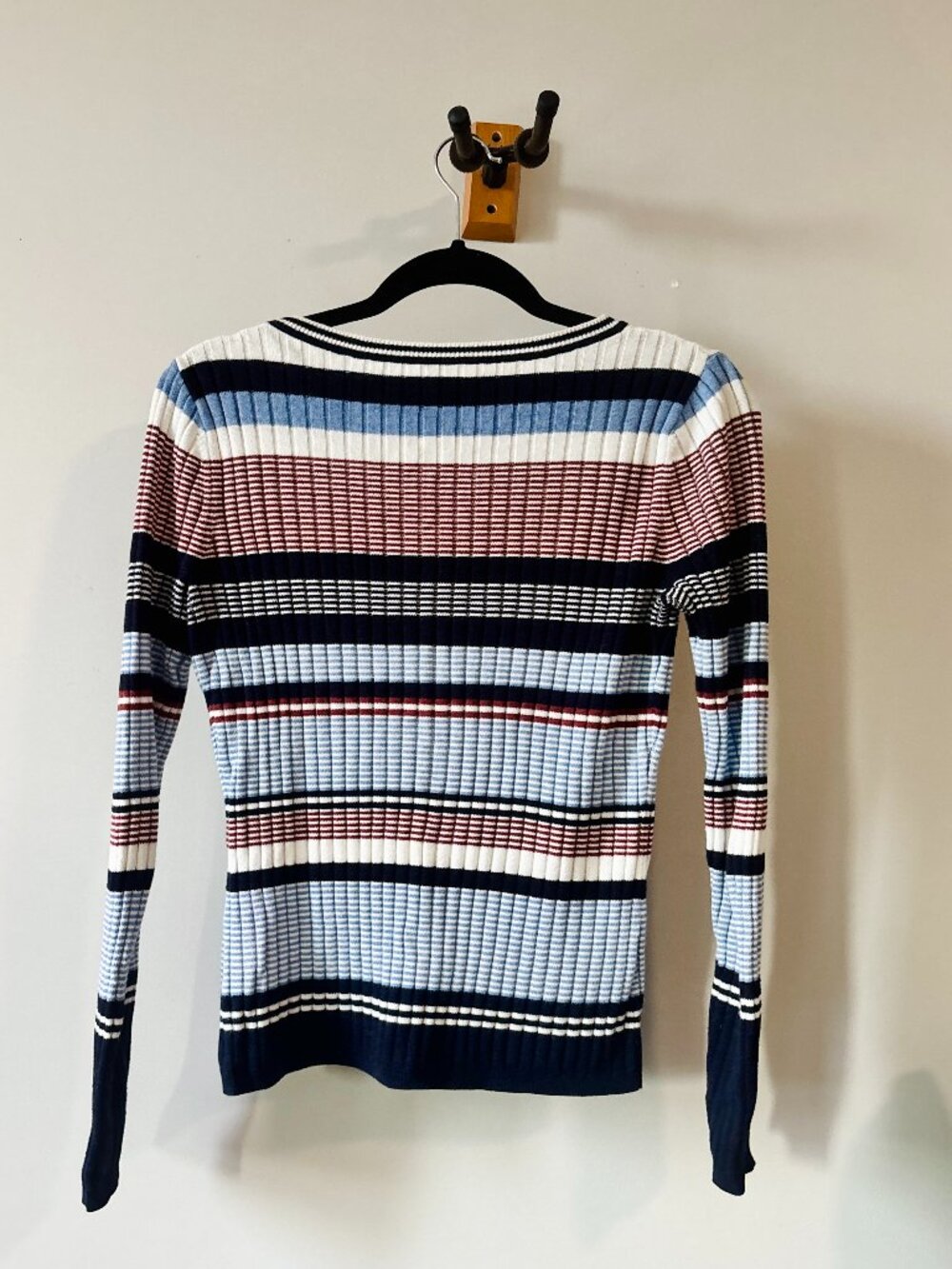 Margaret O'Leary • Striped Ribbed Knit Sweater Long Sleeve Crew Neck Women's XS - Picture 7 of 8